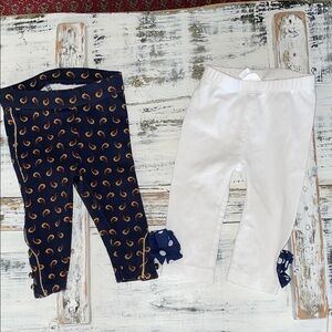 Two pairs girls’ 3-6 mos pull-on pants, Janie and Jack & Macy’s